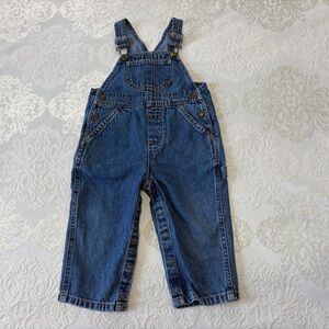 Faded Glory Denim Cargo Carpenter Style Overalls Size 18 Months
